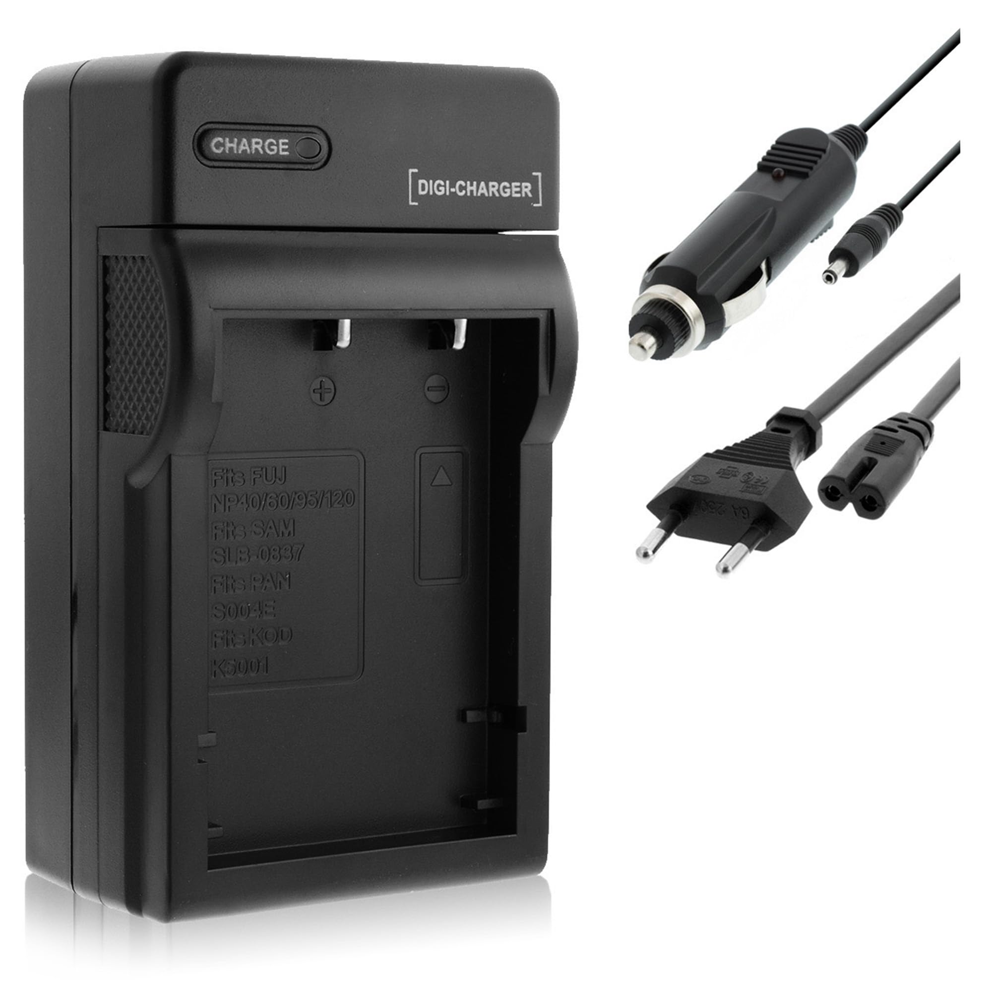 NP-40 Mains / Car Charger for Rollei, Easypix, Jay-tech, Panasonic S004 ...s. List