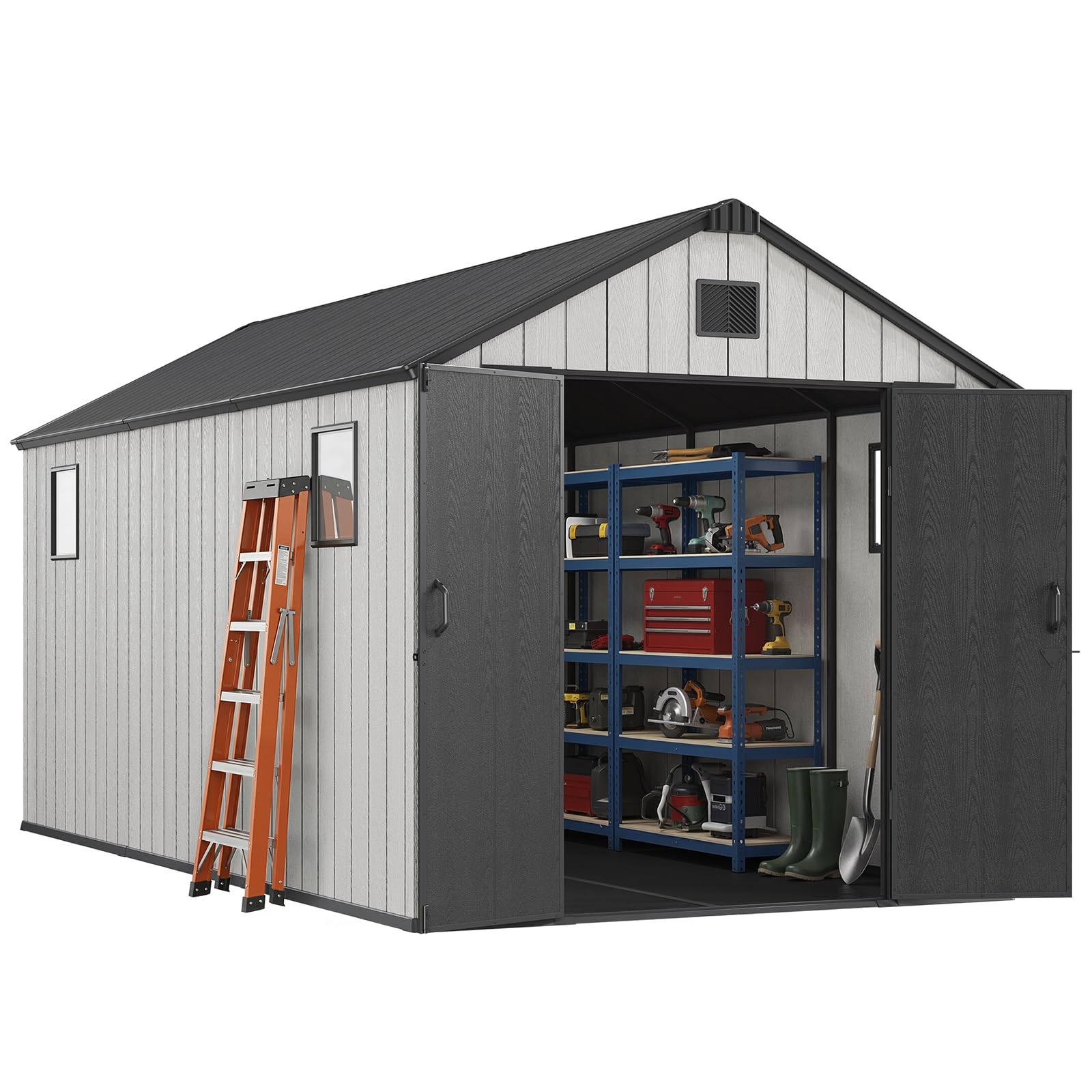 Amazon.com : Jocoevol Outdoor Storage Shed, 8x15FT Resin Shed with