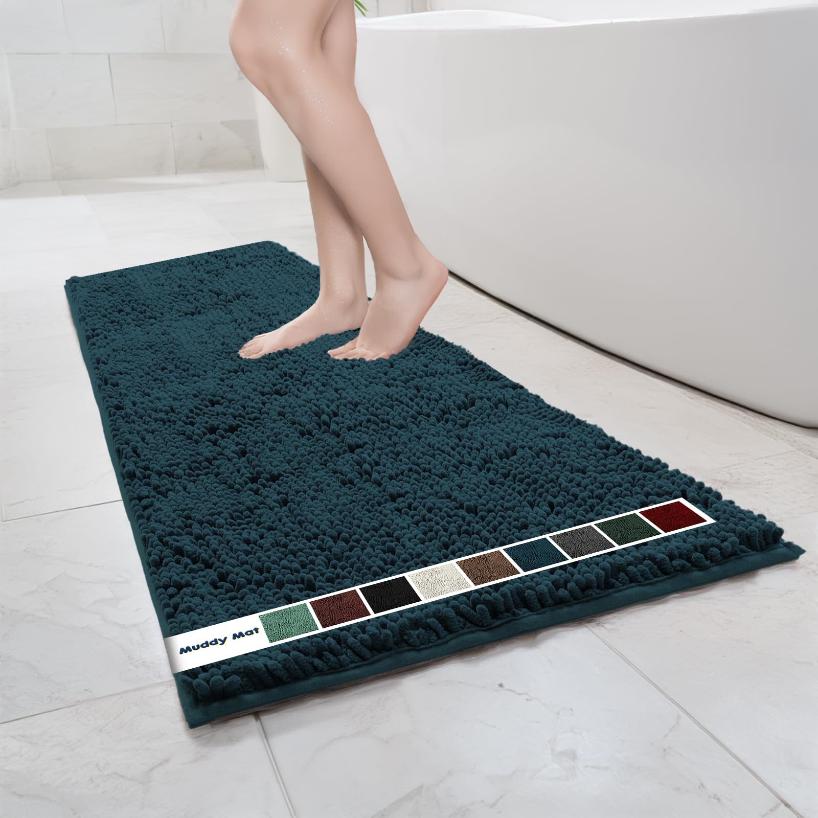 Amazon.com: Muddy Mat Chenille Bathroom Rugs Quick Dry Microfiber Mats ...