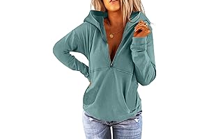 Logene Women's 1/4 Zipper Pullover Sweatshirt|Soft Warm Fleece Hoodie Jacket with Pocket