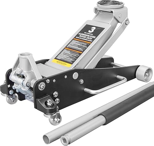 Miniatura 5 de Torin AT830011LB Gato hidráulico de piso de carreras de aluminio y acero de perfil bajo con bomba de elevación rápida de doble pistón, capacidad de