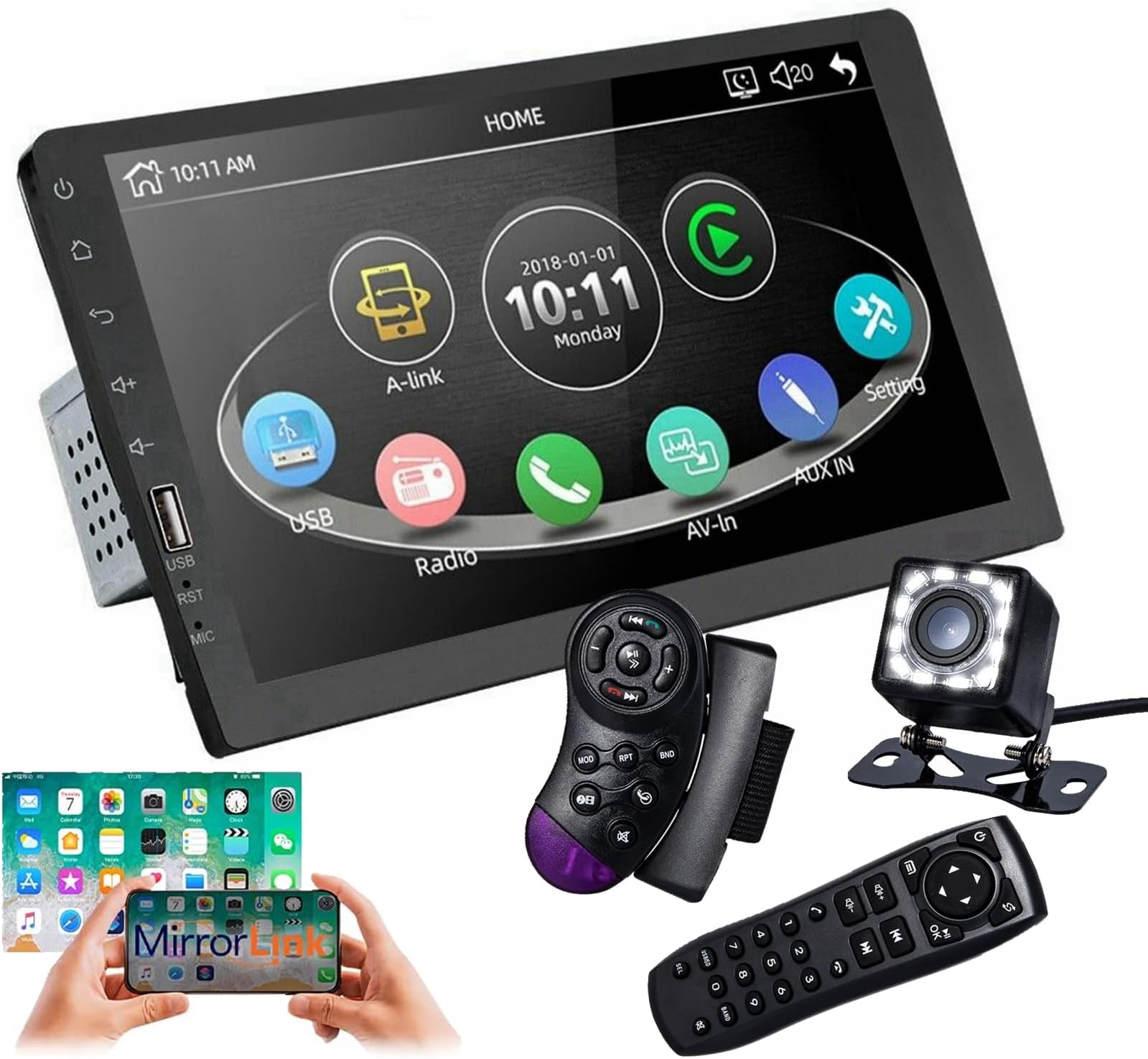 ASTSH Single Din Car Stereo with Backup Camera, 9 Inch Car