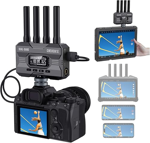 Vista 42 de Accsoon Transmisor y receptor de video HDMI inalámbrico CineView HE, transmisor de cámara HDMI UVC Livestream de 1200 pies RNG. 60 ms LAT, hasta 4