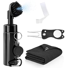 Golf Club Accessory Cleaning Tool Set, Golf Towel, Golf Water Brush With Spray Bottle And Golf Turf Repair Tool, Three-In-One Convenient And Portable Golf Club Cleaning Set.