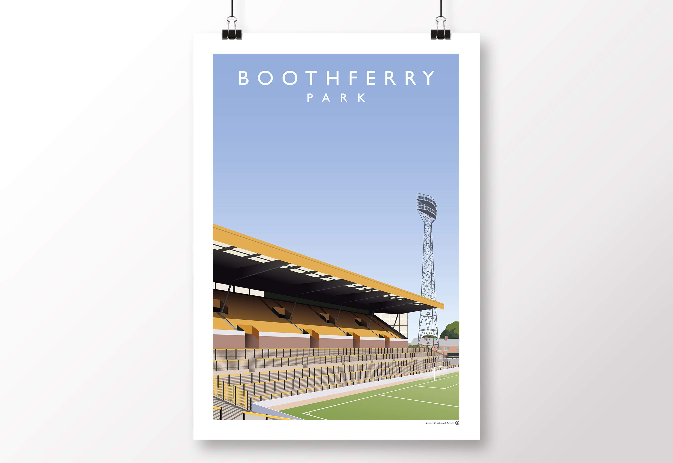 Affiche Boothferry Park Hull City FC South Stand A3 pour fans de foot