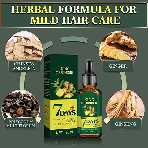 Miniatura 5 de Biotin - Suero para el crecimiento del cabello para el tratamiento de la pérdida y el crecimiento del cabello, aceite esencial de jengibre natural