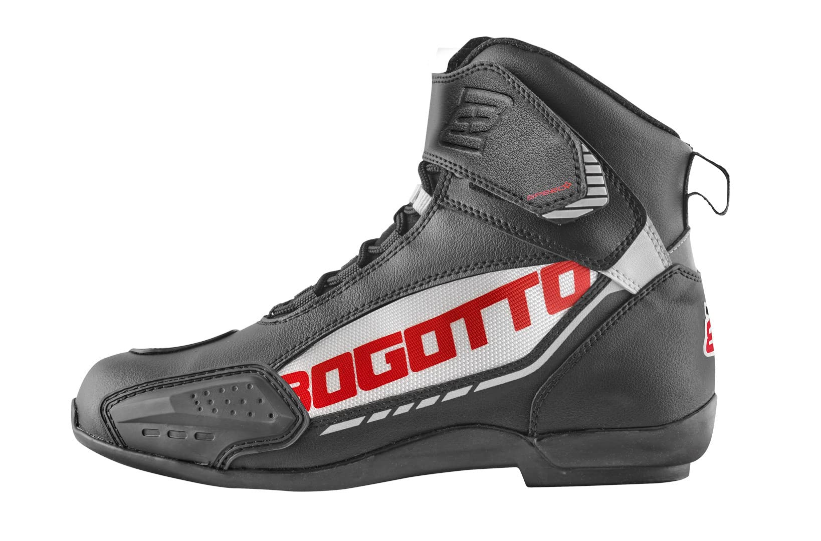 Bogotto GPX Chaussures de moto, noir/blanc/rouge, 45