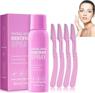 Hair Identifier Spray for Face Shaving, Hair Identifier Spray With Razors, for Easy Face and Body Hair Removal, Moisturizing and Skin Care Set, Shake Evenly Before Use, Suitable for All Skin Types
