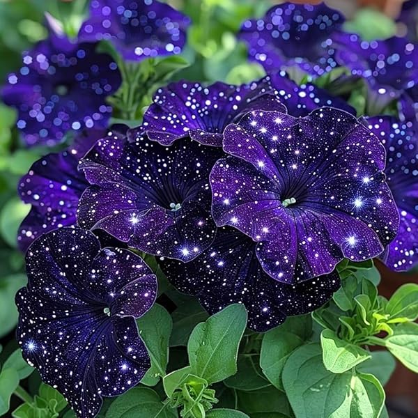 Night Sky Petunia Seeds - Multi-Color Galaxy Mix, 500+ Dwarf Wave Variety | Rare Non-GMO Heirloom Flower Seeds for Home Garden | Attracts Butterflies & Bees