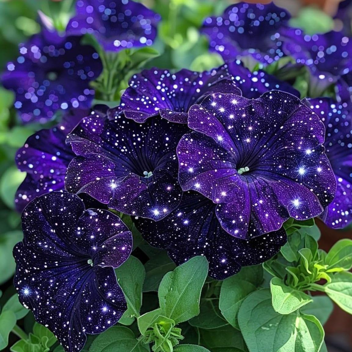 Night Sky Petunia Seeds - Multi-Color Galaxy Mix, 500+ Dwarf Wave Variety | Rare Non-GMO Heirloom Flower Seeds for Home Garden | Attracts Butterflies & Bees