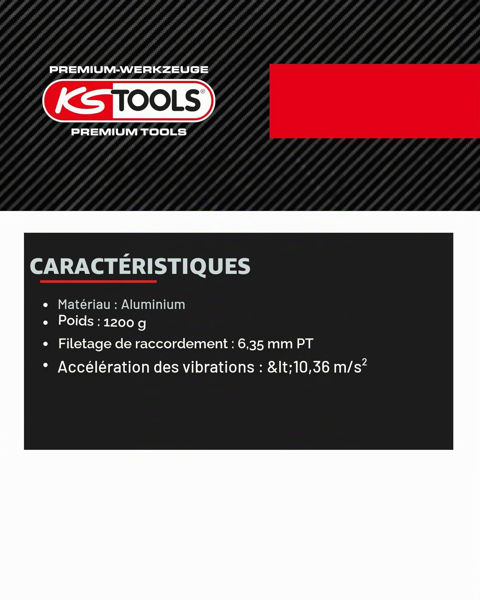 KS TOOLS 1/2" miniDEVIL Clé à chocs à air comprimé haute performance, 1084Nm 515.1315