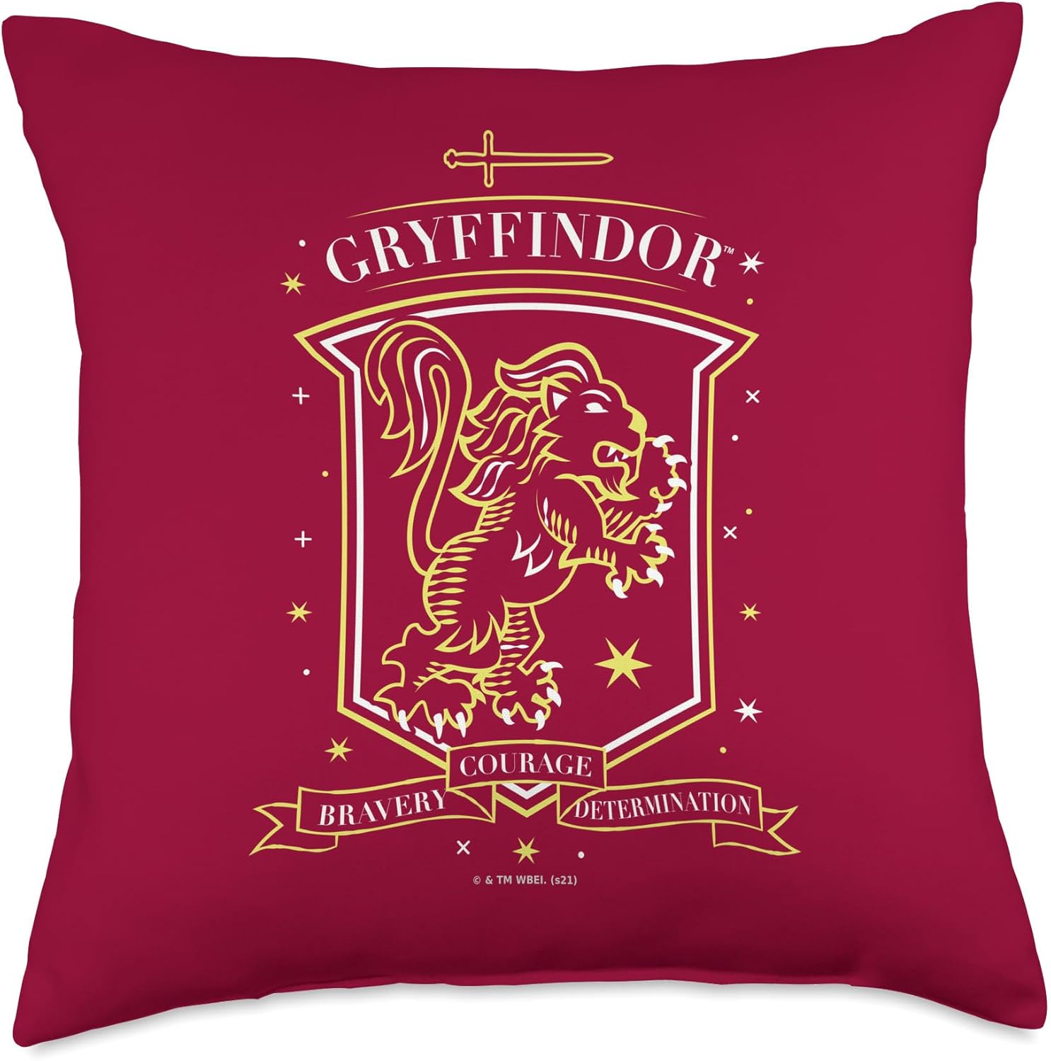 Harry Potter Hand Drawn Gryffindor Shield Throw Pillow