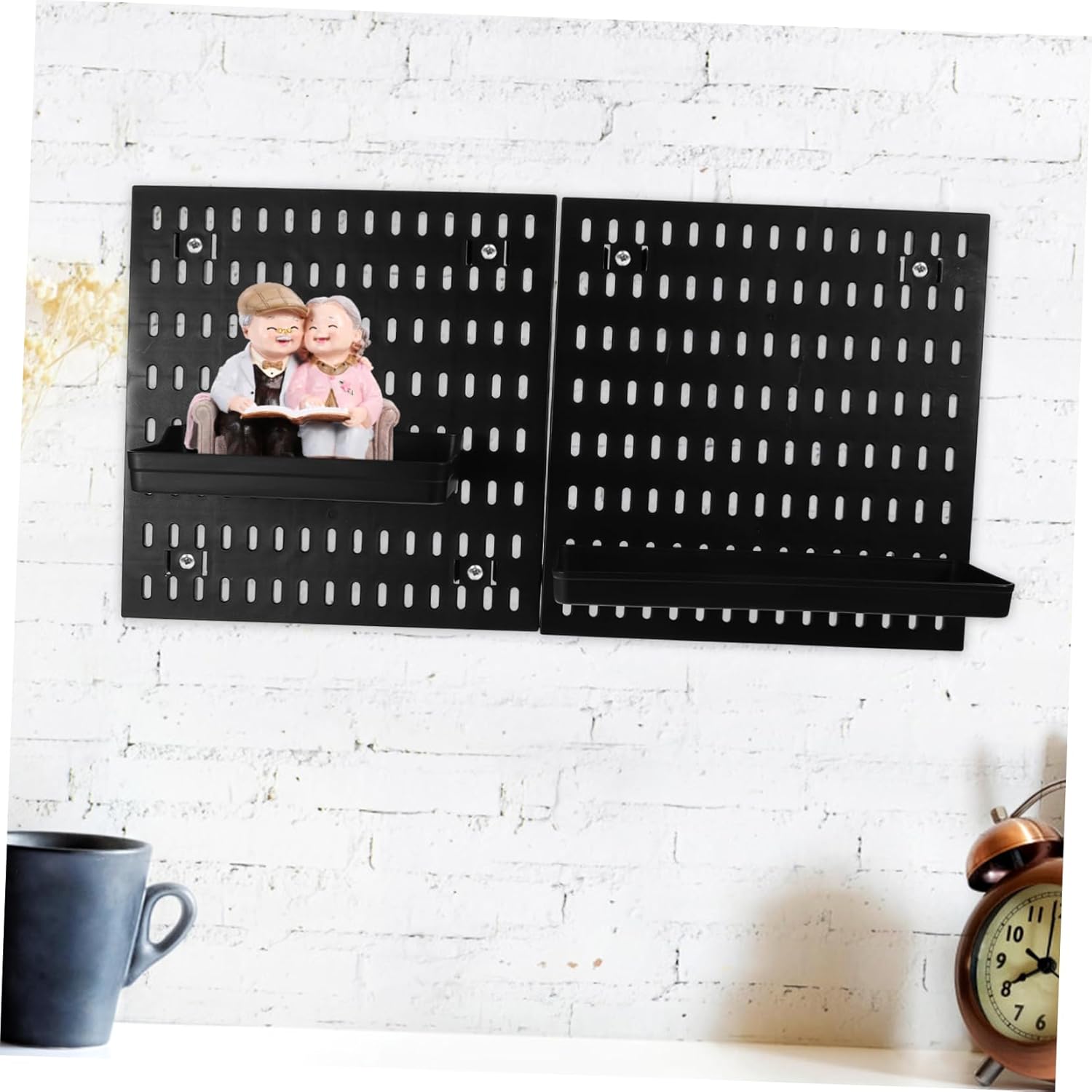 1 Set Wall Pegboard Organizer Heavy Duty Punch Hooks Stylish Pegboard for Home Office Easy No Drill Installation Versatile Storage for Kitchen Bathroom