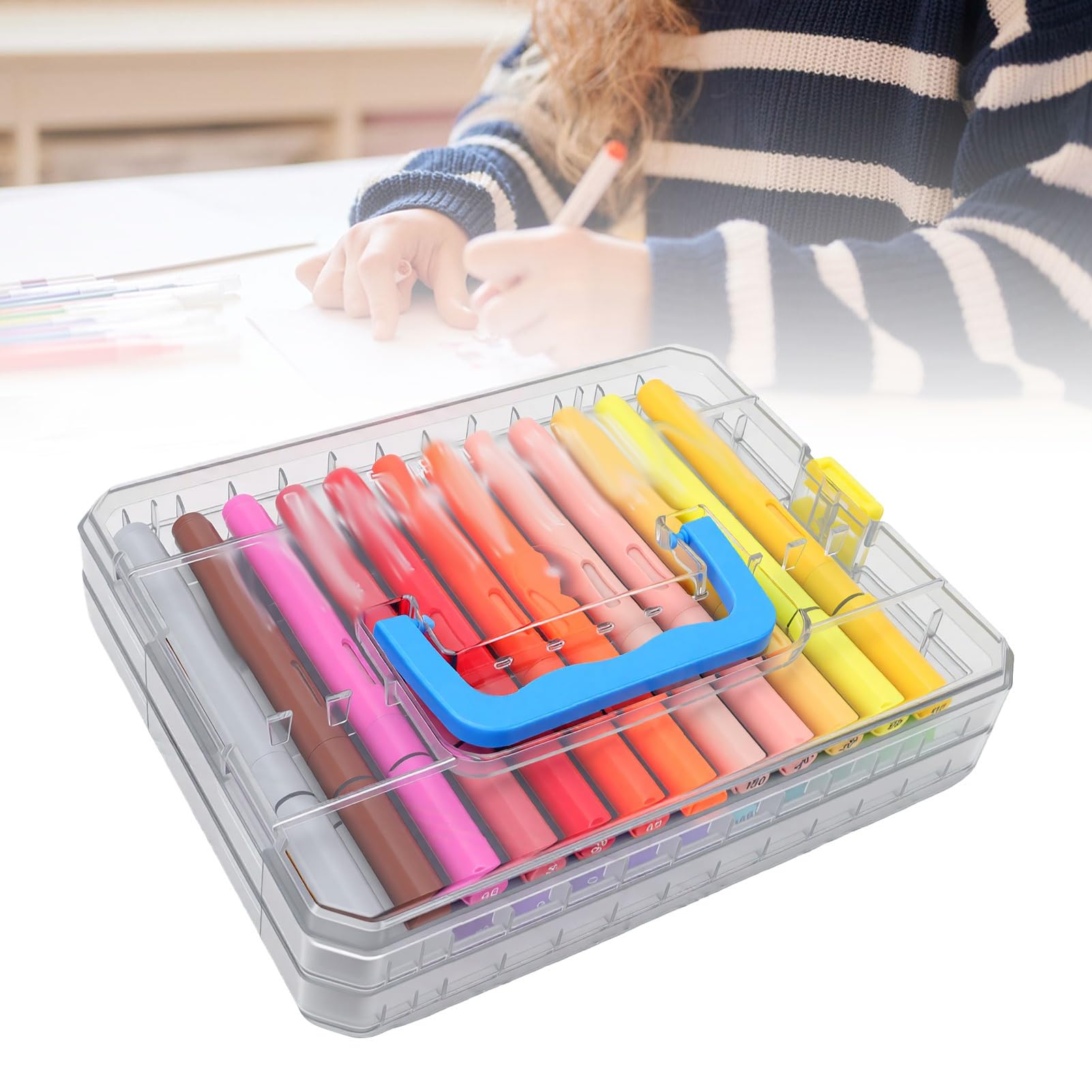 Cryfokt Marqueur Acrylique, Ensemble de 24 Couleurs Vives, Design Lavable