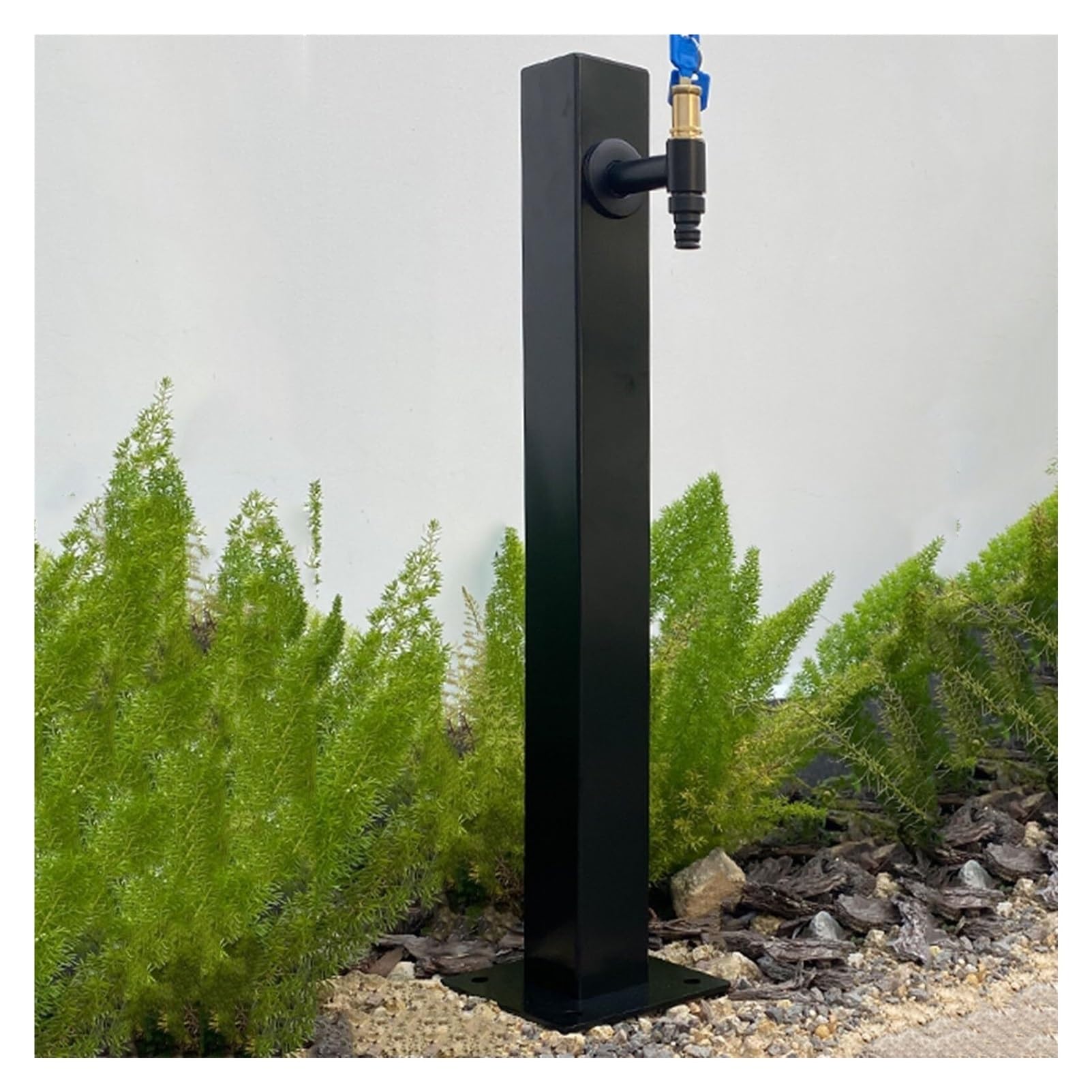 XBTGS Colonna d'acqua da giardino verticale cilindrica in acciaio inossidabile 304, supporto per tubo autoportante con rubinetto di blocco, rubinetto antigelo per esterni, dispenser d'acqua idrante