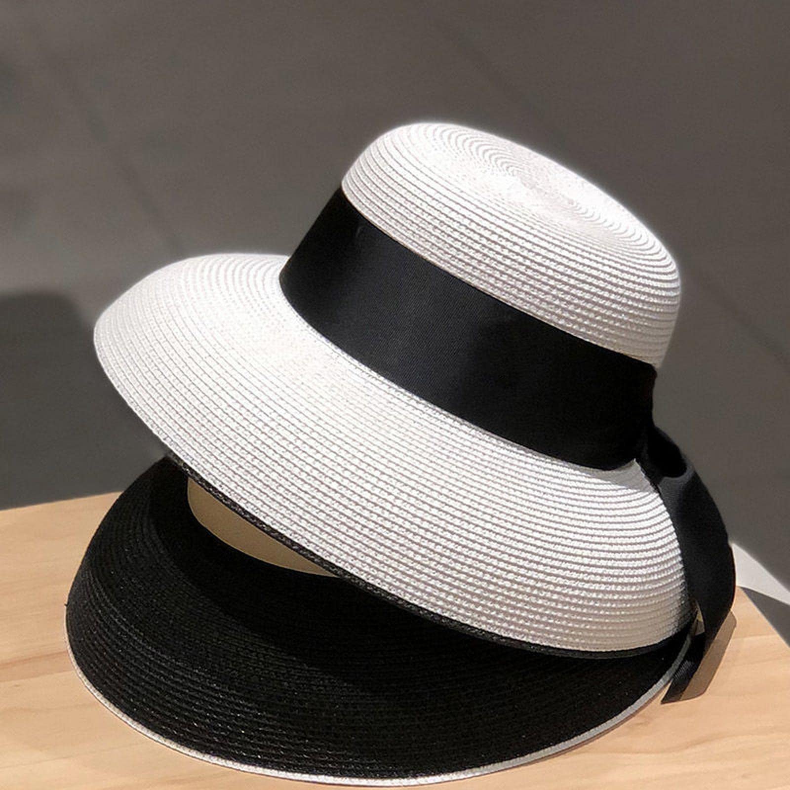Chapeau bob pour femme - Chapeau bob d'été - Design rétro - Chapeau de paille - Chapeau de pêcheur