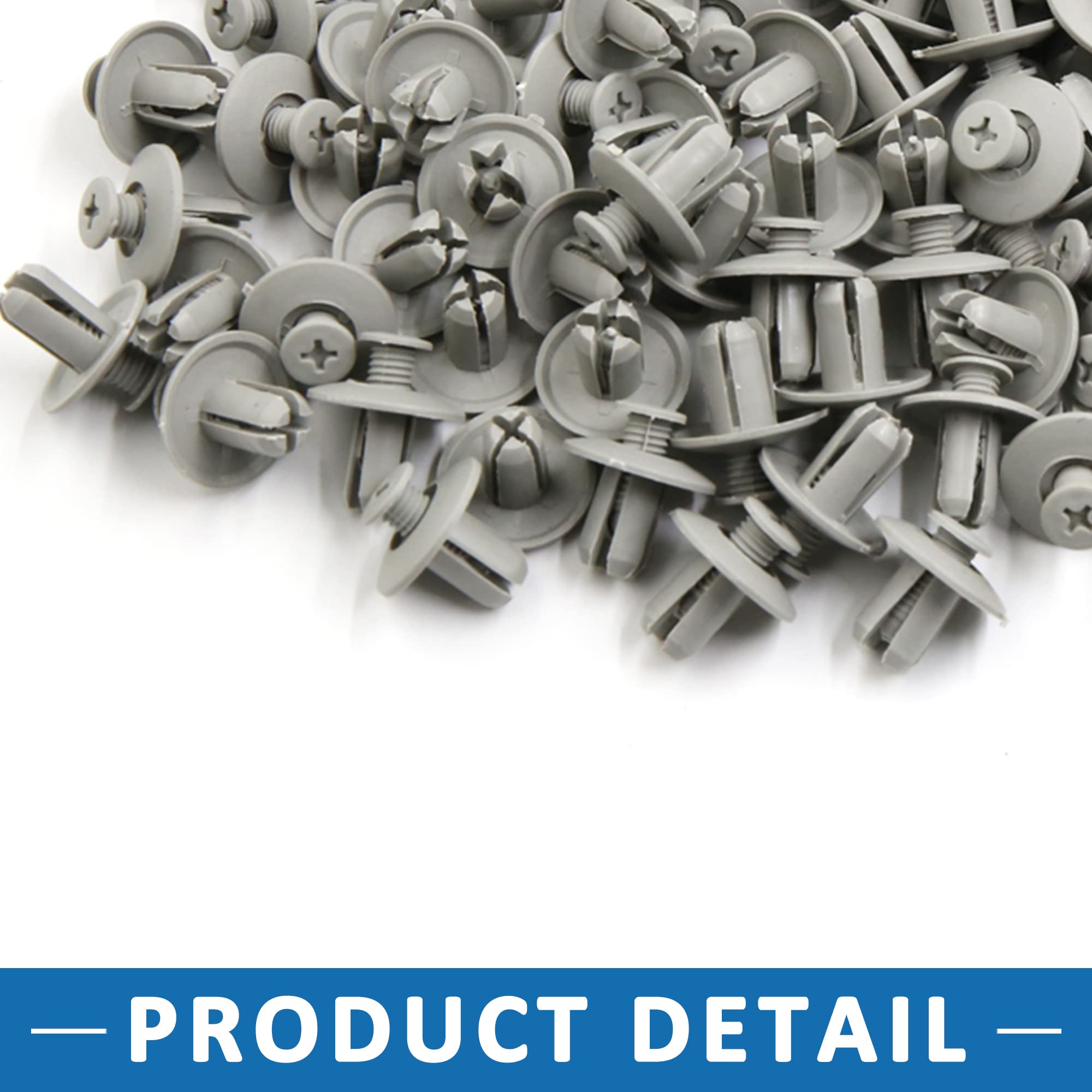 ABSOPRO – Lot De 30 Clips De Fixation Plastique Pour Pare-chocs/ Garniture Auto – Gris – Diamètre 7 Mm - 10