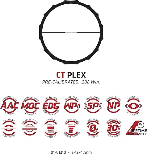 Miniatura 32 de Crimson Trace Brushline Pro Riflescope con construcción sólida ligera, tapas de alcance y paño para lentes para caza, tiro y exteriores