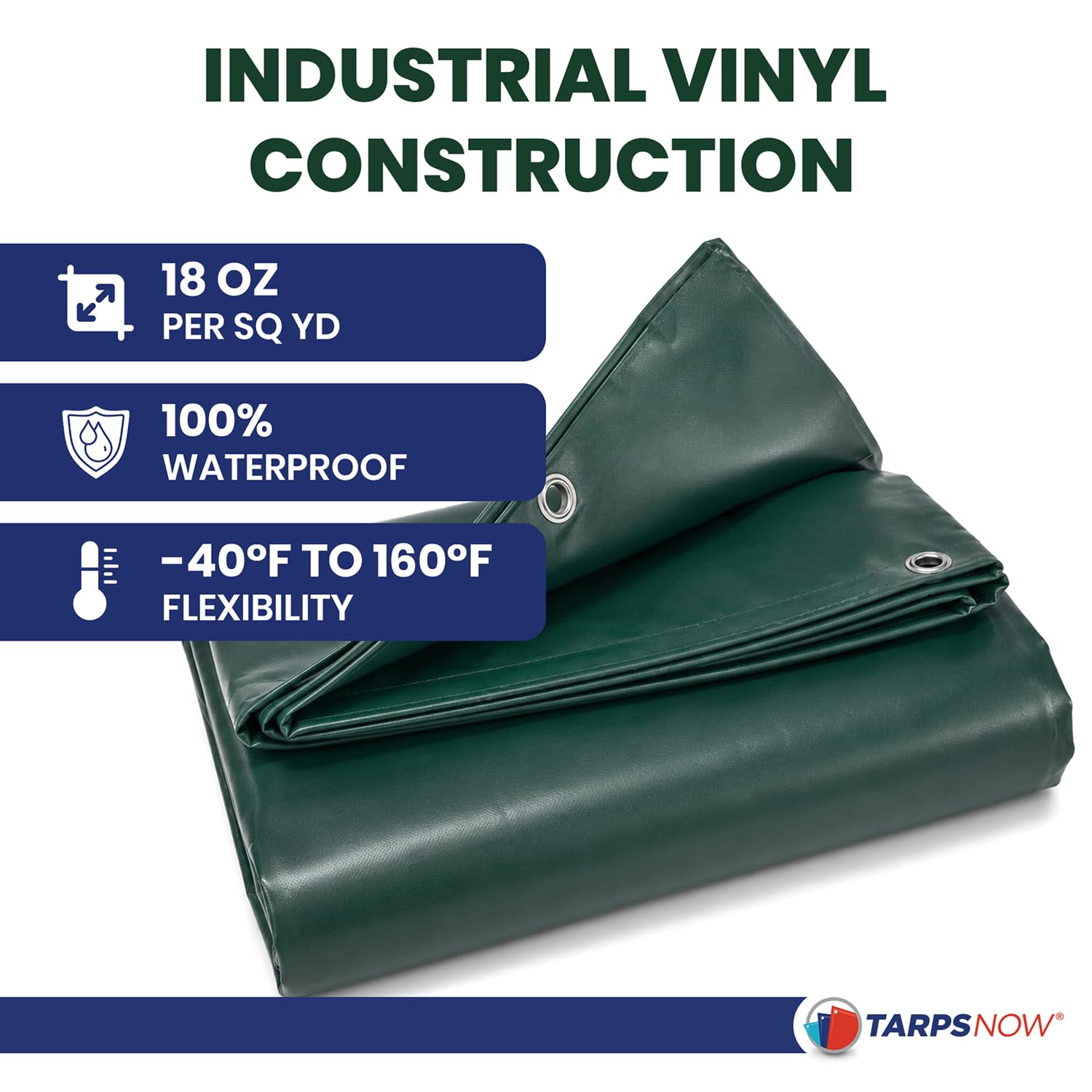 Tarps NowVinyl Tarp with Stainless Steel Grommets, (20' x 20