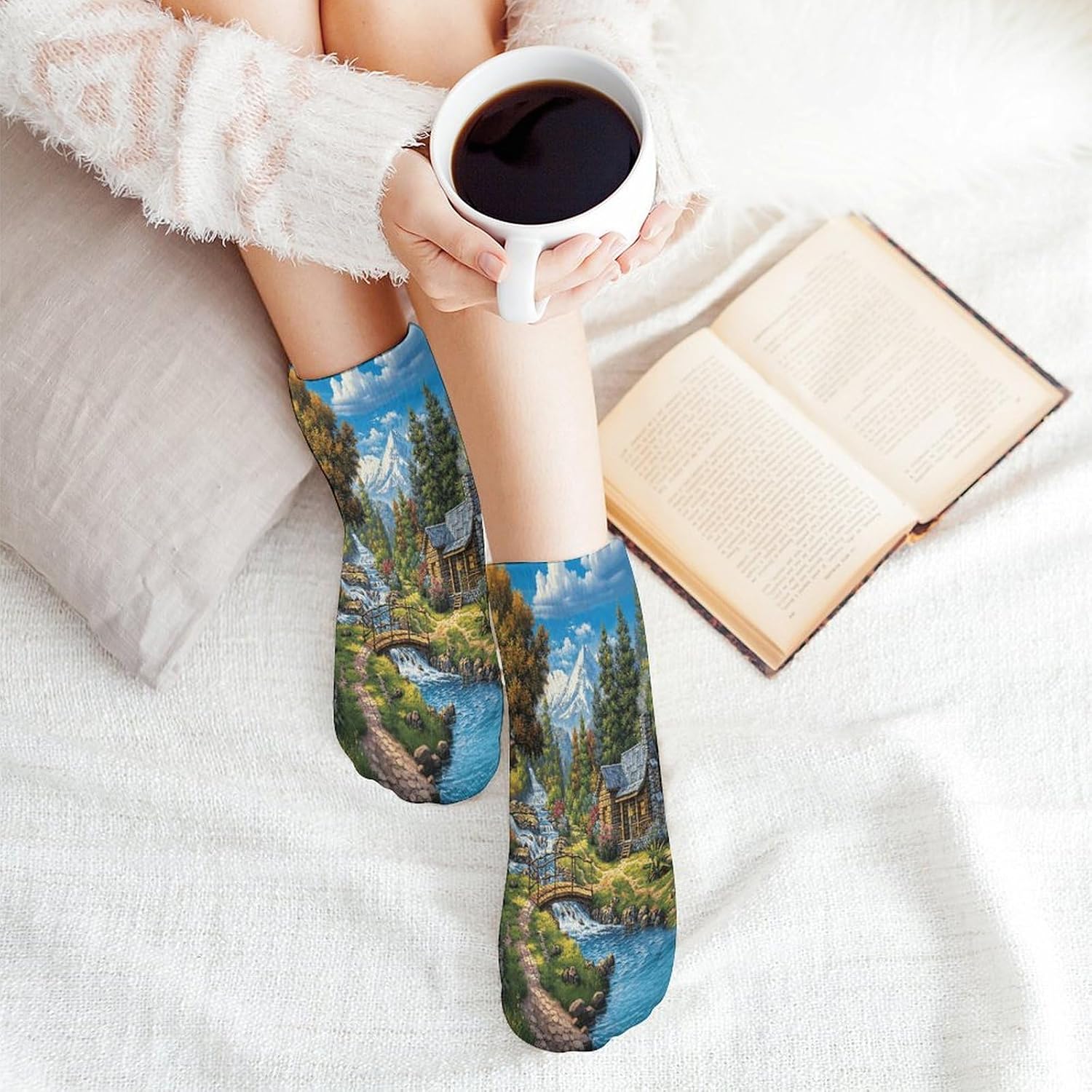 Cabin in The Woods 5Pairs Low Cut Ankle Socks for Women No Show Casual Breathable Athletic Socks for Sport