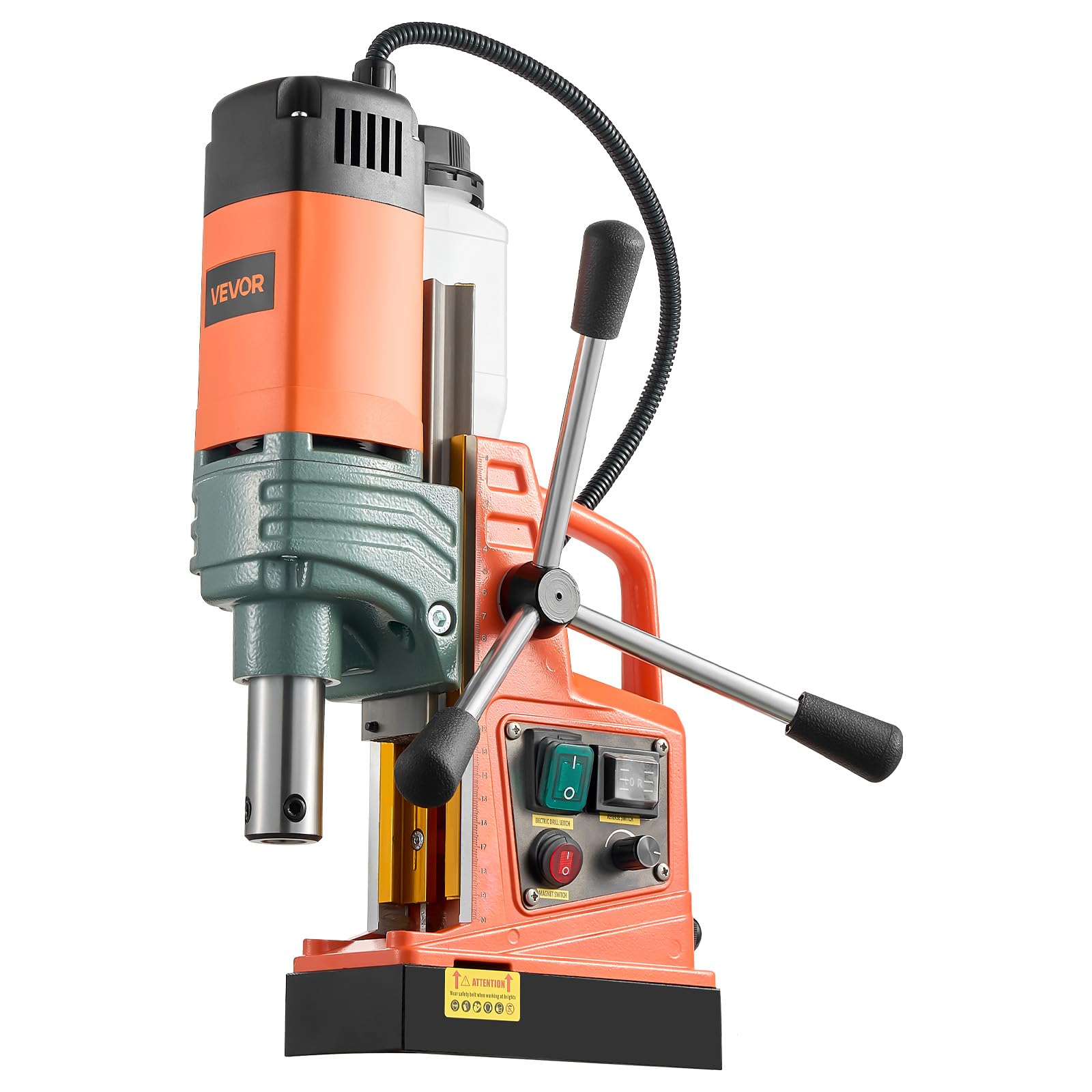VEVOR 1450 W Taladro Magnético, Diámetro de Perforación 50 mm, Fuerza de 13000 N, Taladro Magnético Portátil con 6 Brocas, Velocidades Ajustables, Herramienta Industrial para Superficies Metálicas