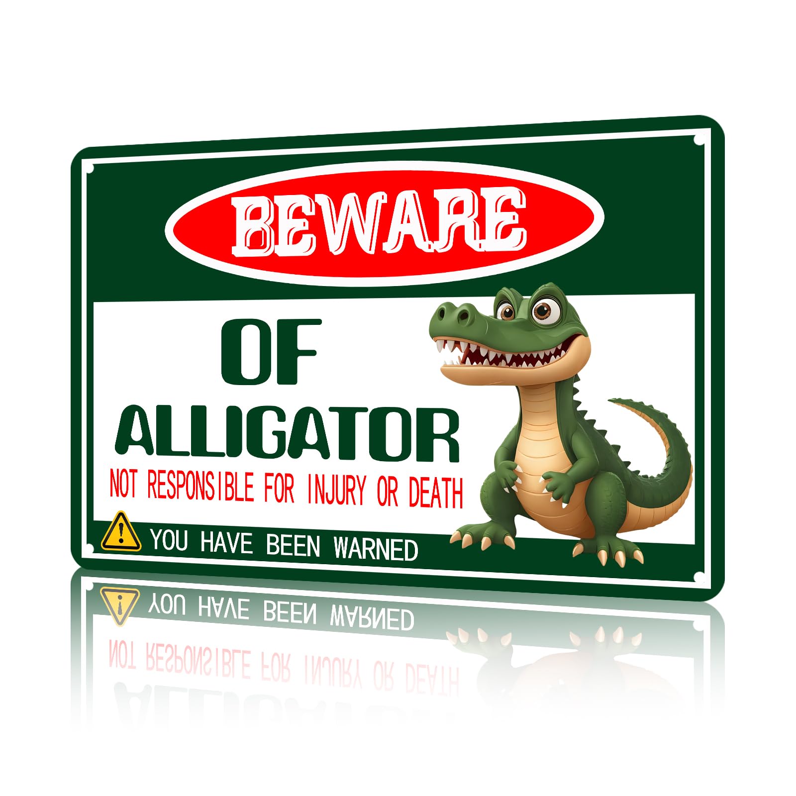 Anceky Funny Crocodile Decor Beware Of Crocodile Vintage Metal Signs Animal Tin Sign for Home Outdoor Wall Decor 8×12 Inch