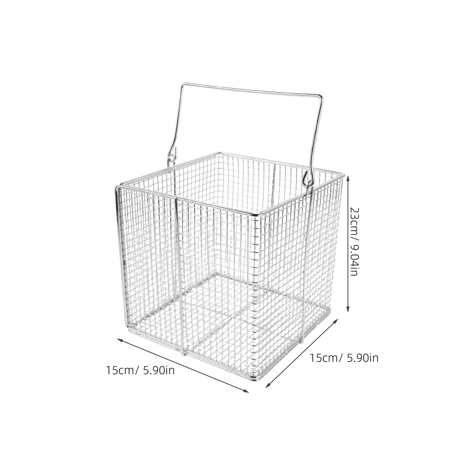Cesta de Acero Inoxidable para Limpiador Ultrasónico, Resistente a Altas Temperaturas, Malla Fina 150x150x150 Mm, Filtro para Piezas Pequeñas, Limpieza Industrial y Joyería