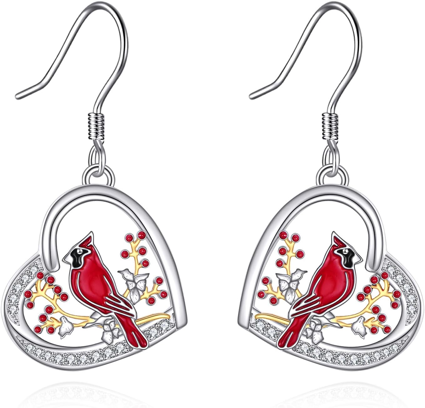 925 Sterling Silver Animal Dangle Drop Earrings Butterfly/Hummingbird/Red Cardinal/Famingo/Reindeer Earring Jewelry for Women Lovers
