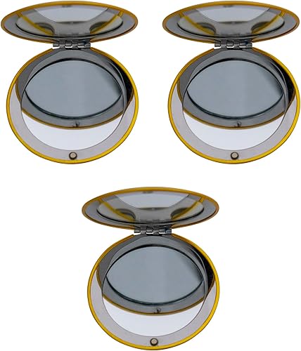 Miniatura 9 de Stephanie Imports Juego de 3 espejos compactos delgados con aumento de doble cara en forma de corazón (tamaño pequeño, dorado)