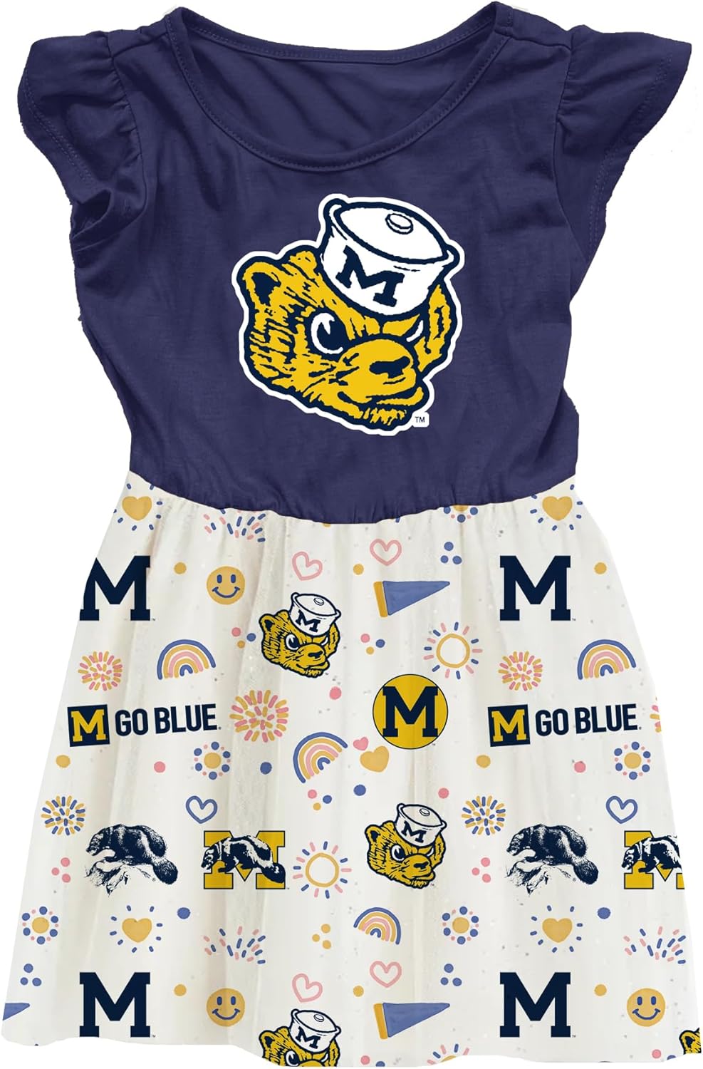 Wes and Willy Girls Sports Fan College Vault Princess Dress