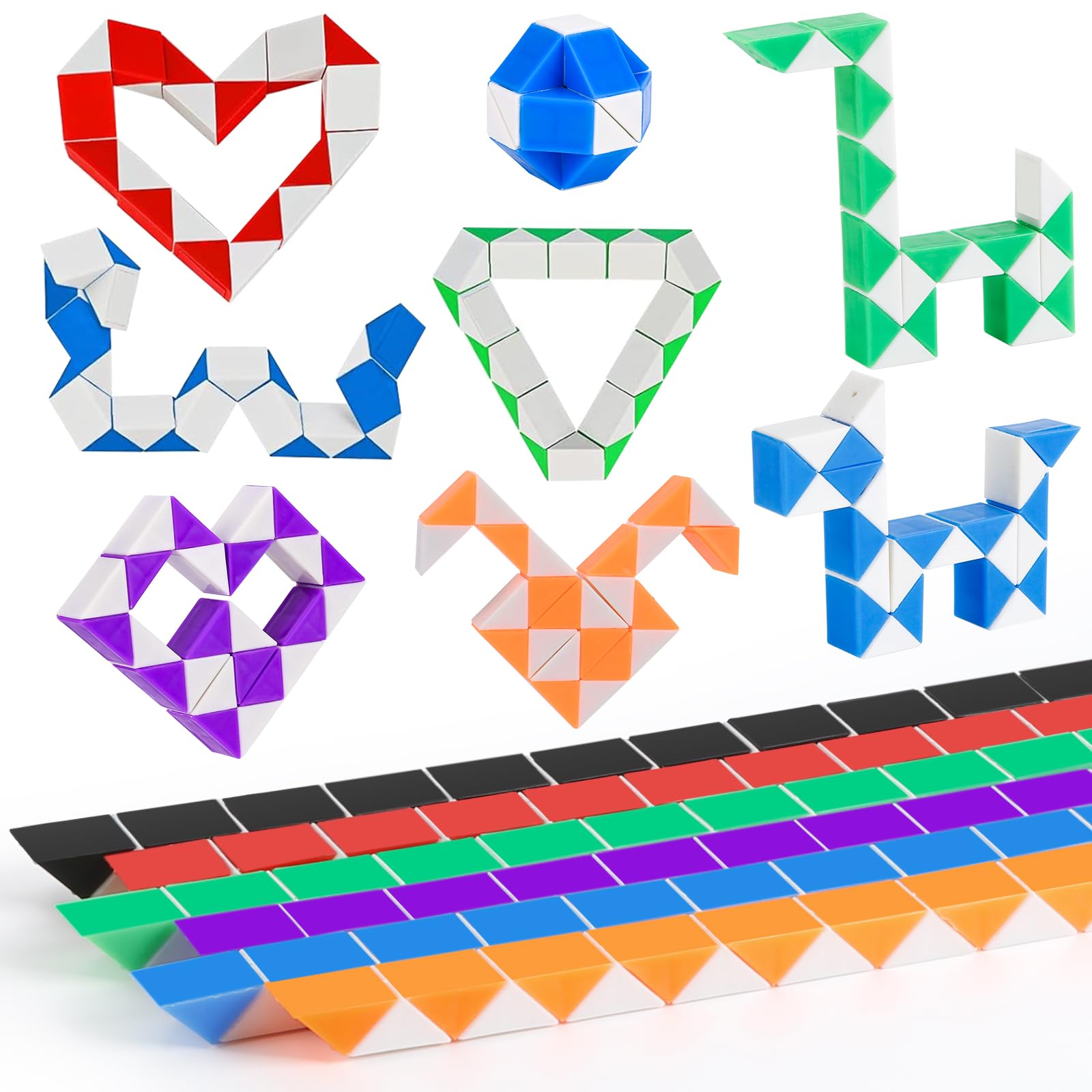 30 Pezzi Serpente Magico, Banaone 24 Blocchi Serpente Cubi, Mini Cubo di Serpente Giocattolo Magico Gadget Compleanno, Twist Cubo Puzzle for Ragazzi e Ragazze Kids Party Bag Fillers, Colore Casuale