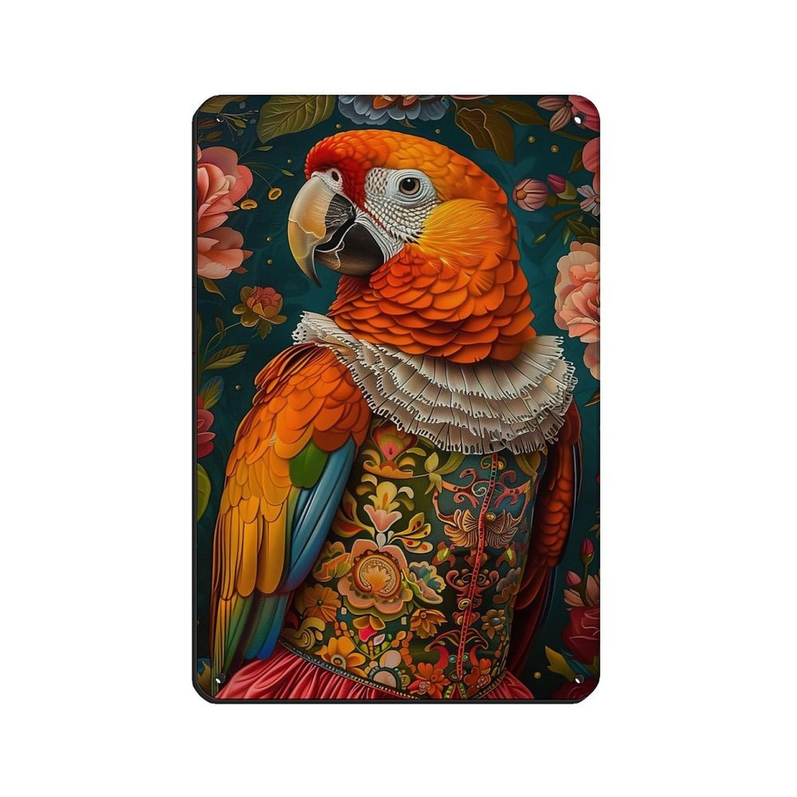 Matisse Maximalist Parrot Painting Poster Retro Poster Metal Tin Sign Chic Art Retro Iron Painting Bar People Cave Cafe Family Garage Poster Wall Decoration 8x12inch(20x30cm)