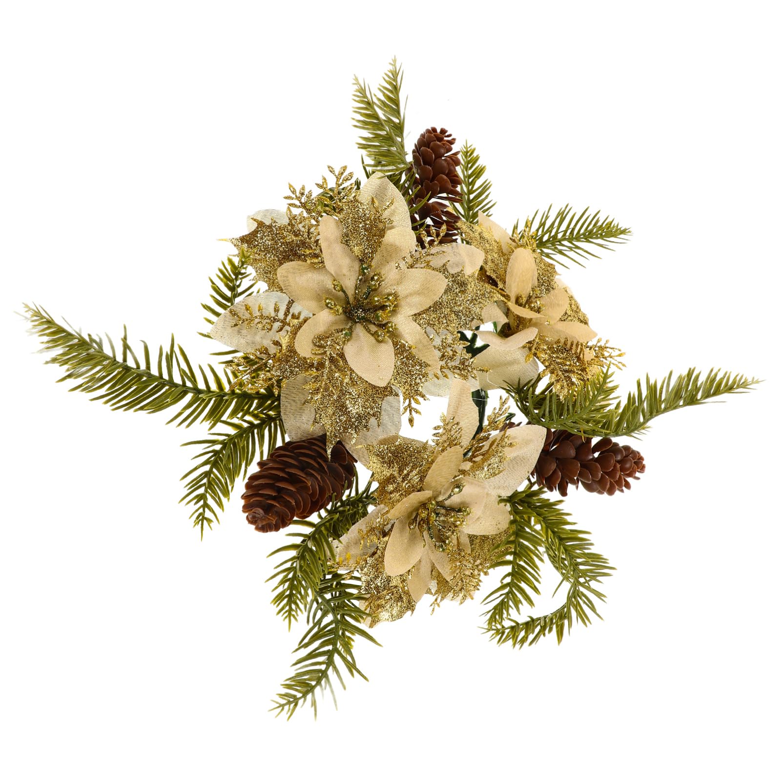 MUSISALY Mini Christmas Wreath Candle Elegant Festive Decoration for Pillar Candle Holders Reusable Accessory for Holiday Home Decor for Christmas and Family Gatherings