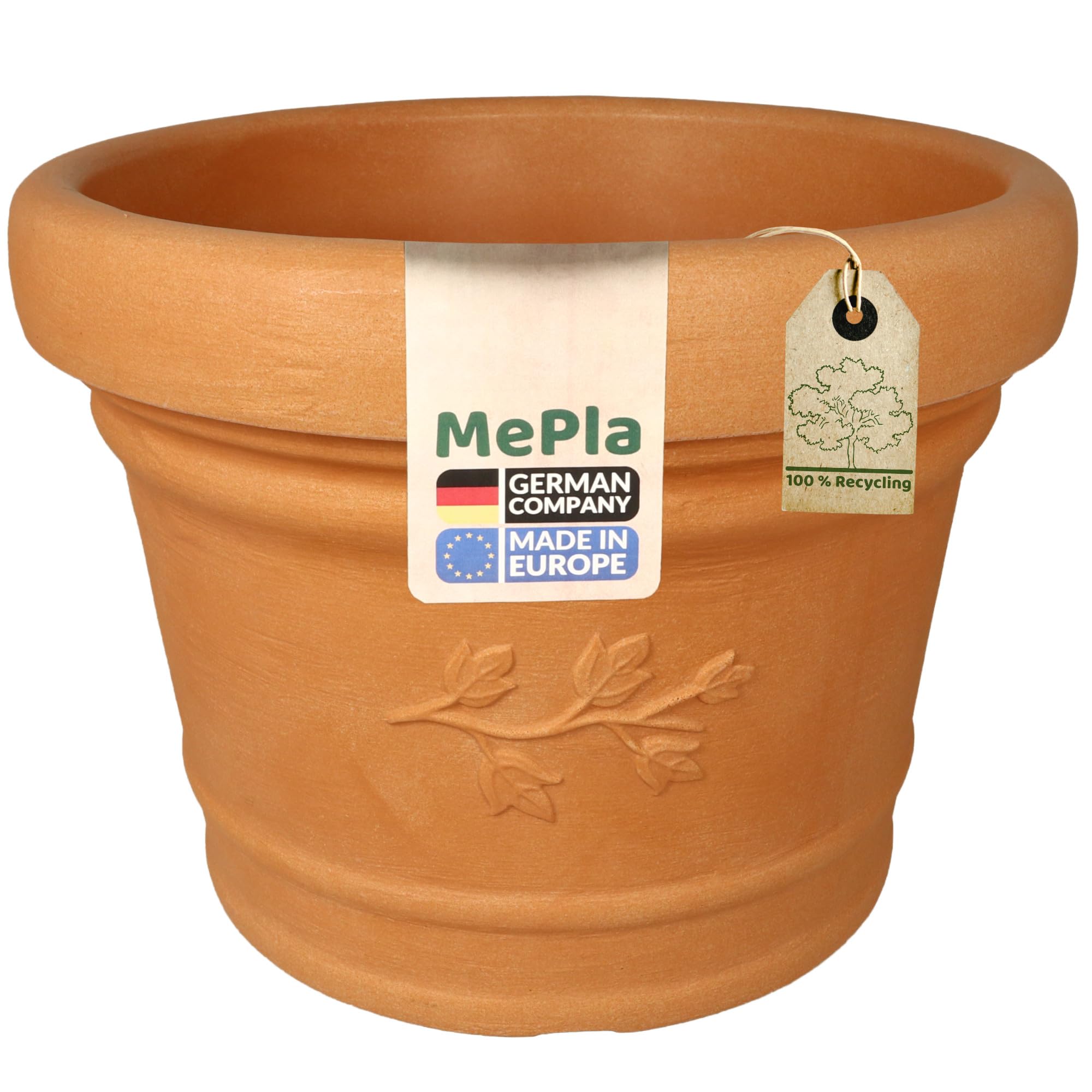 MePla Palermo - Pot de fleurs rond résistant aux intempéries et UV - Ø60 cm - Terre cuite
