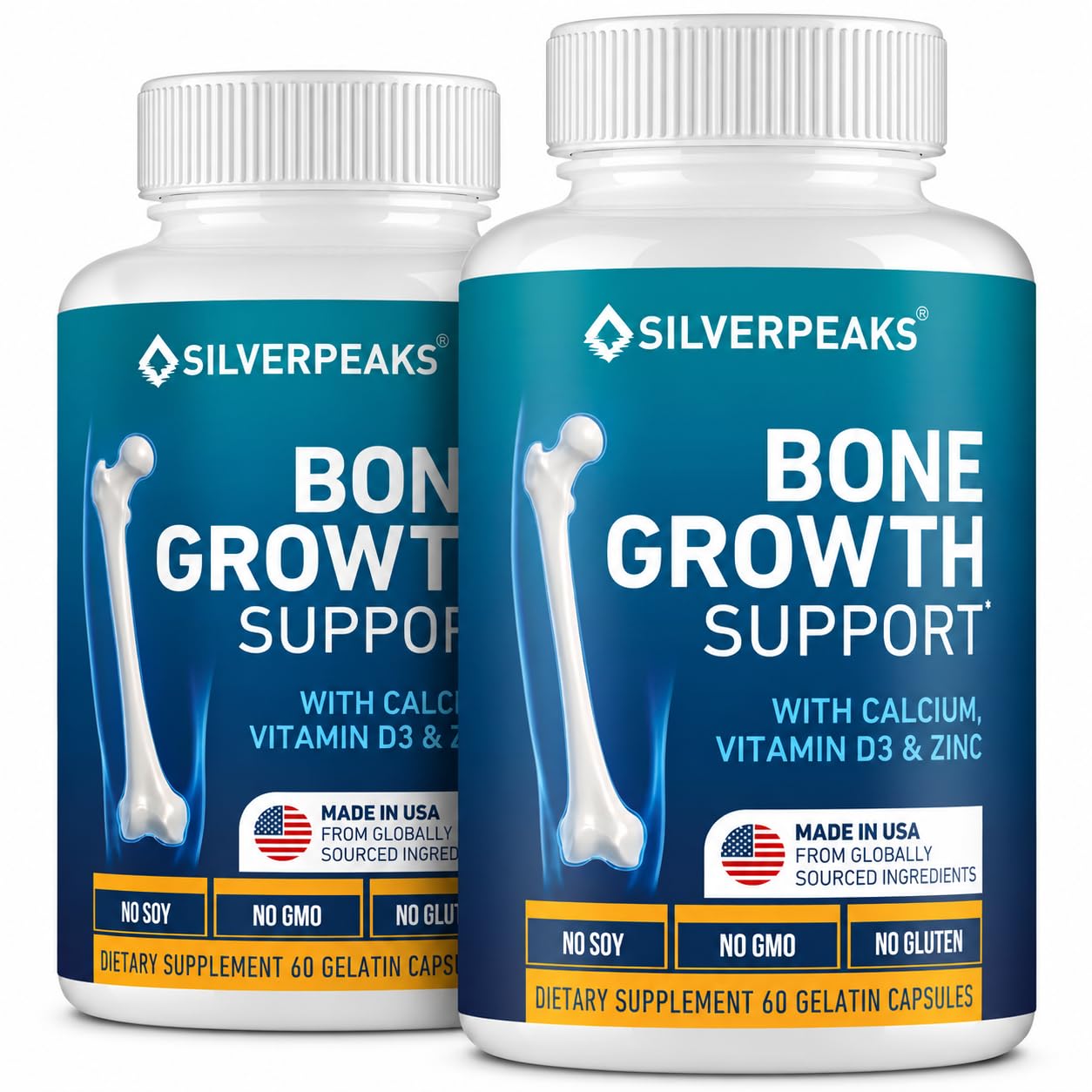Bone & Natural Growth Support for Kids & Teens - 60 pcs (2-Pack)
