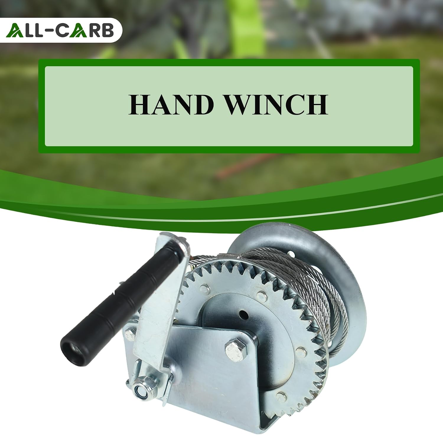 ALL-CARB 1200lbs Heavy Duty Hand Winch Boat Winch with 10m 32ft Steel Cable for Boat Trailer