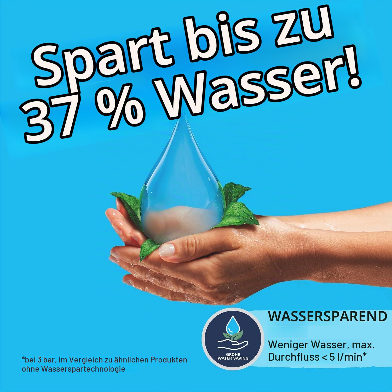GROHE Start, Bidetarmatur, wassersparend (WC Dusche für die Toilette im Bad, Kugelgelenk-Mousseur, mit Zugstangen-Ablauf, 15cm hoch, mit 3in1 Werkzeug, einfache Installation), schwarz, 325602432