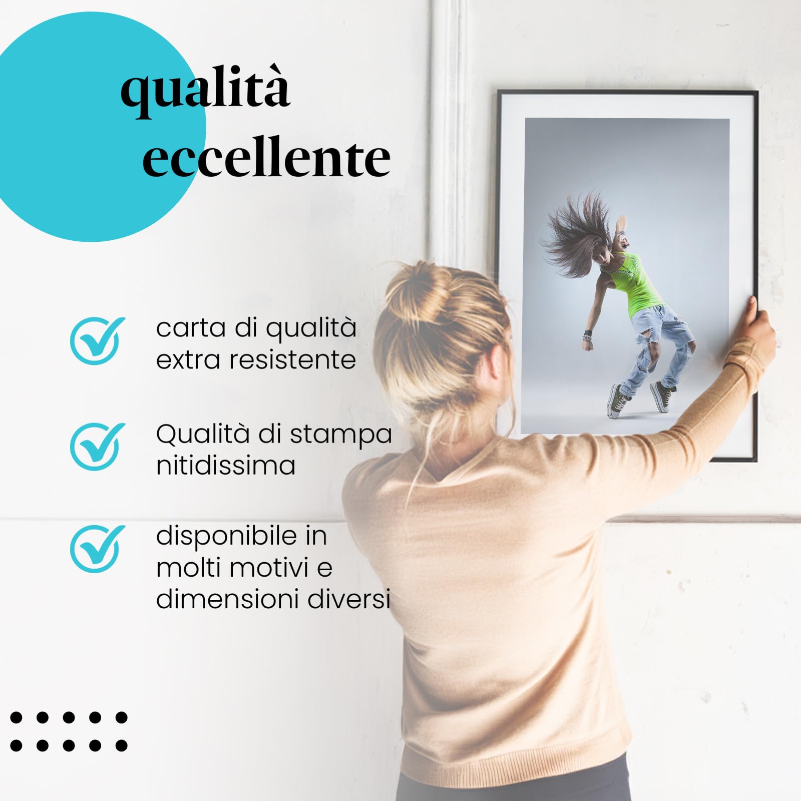 Postereck - 0667 - Ballerina hip hop, donna Street dance Musica Danza - Decorazione da Parete, Stampa Fotografica, Arredamento Interni, Quadri - Tela - 100,0 cm x 75,0 cm