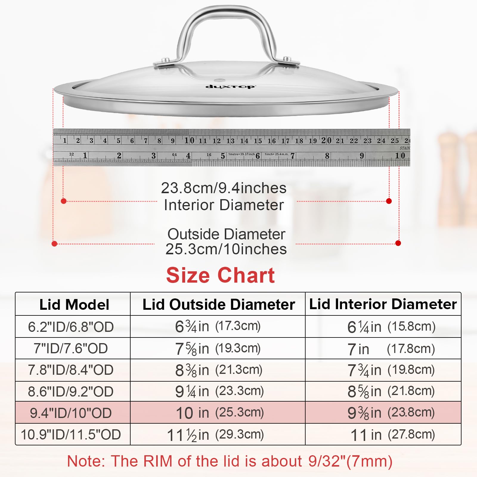 Secura Tapa de vidrio para utensilios de cocina 25.40 cm Claro