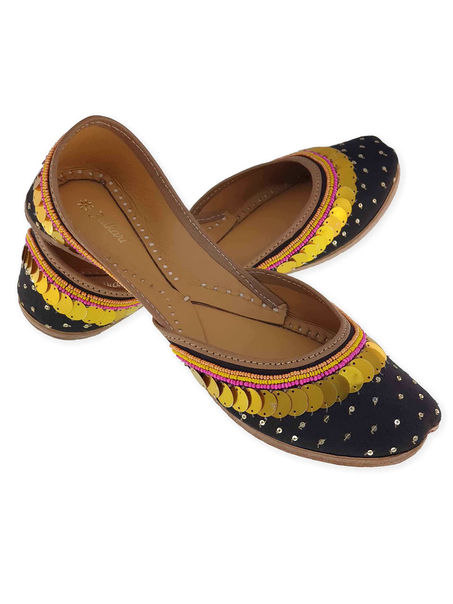 Women's Phulkari Night Sky Formal Genuine Soft Leather Jutis-image-37