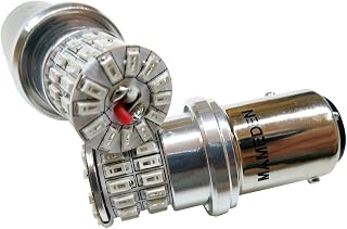 まめ電(MAMEDEN) S25 ダブル LED MIRA-SMD レッド テールランプ・ブレーキランプ BAY15d 赤色