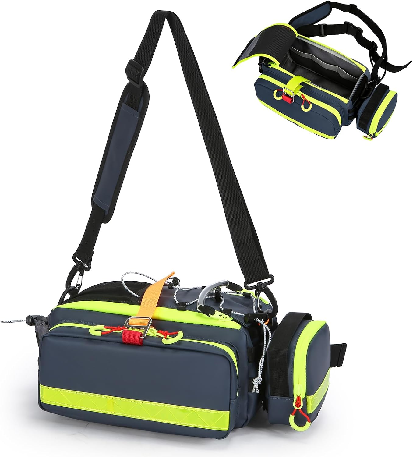 Emergency Medical Bag Empty First Aid Bag EMT Trauma Waist Pack, First Aid Fanny Pack,Reflective Rescue PouchBlue（Bag Only）