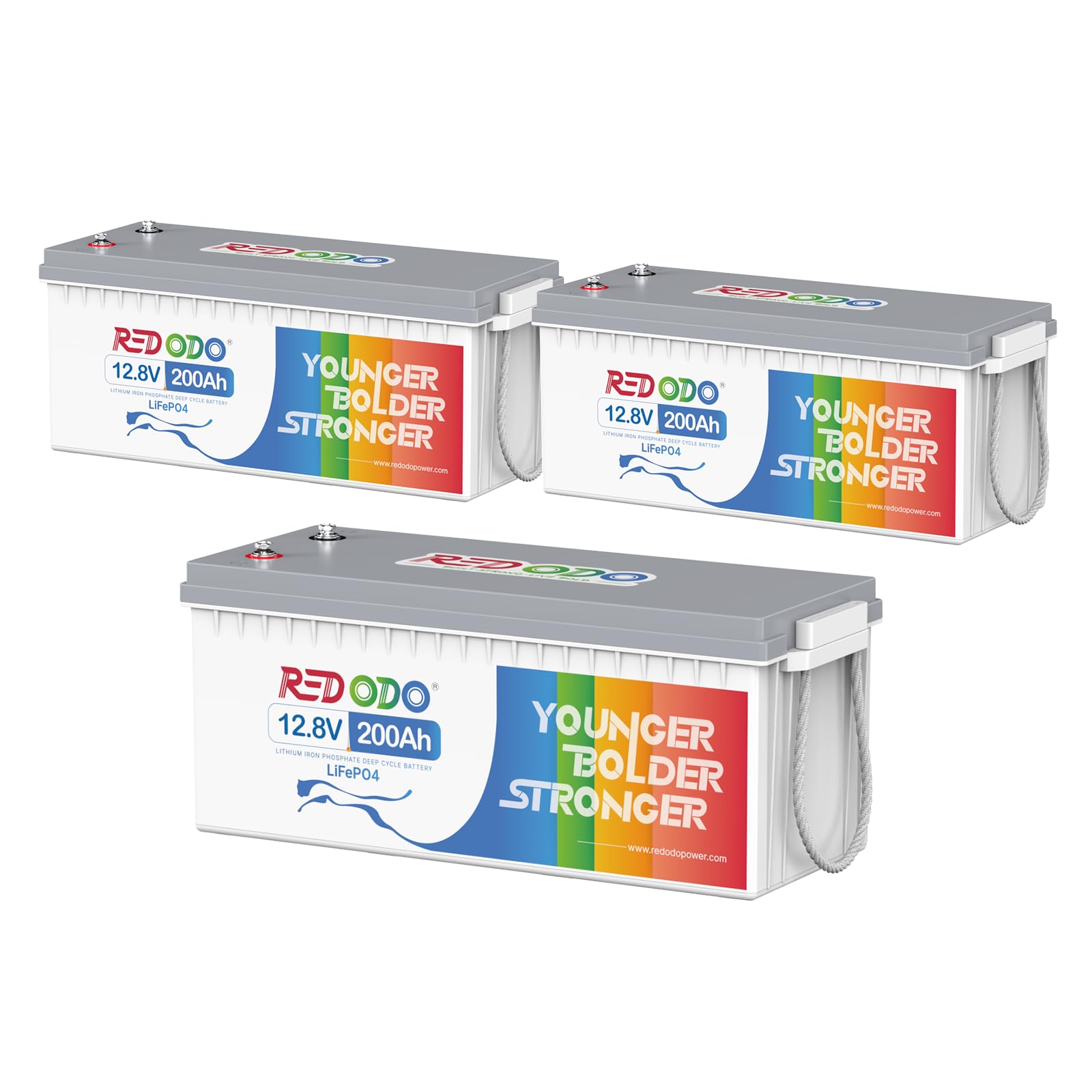 Redodo 12V 200Ah LifePO4 Lithium Battery (Pack3) LifePO4 Battery Built-in 100A BMS,4000-15000 Cycles,Perfect for Solar Home Storage, RV, Camping etc