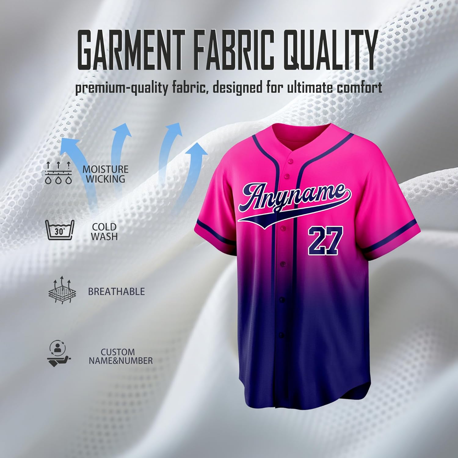 Custom Baseball Jerseys Personalized Stitched or Printed Name Number Baseball Shirt Sports Uniform for Men Women Youth Gifts - Image 2