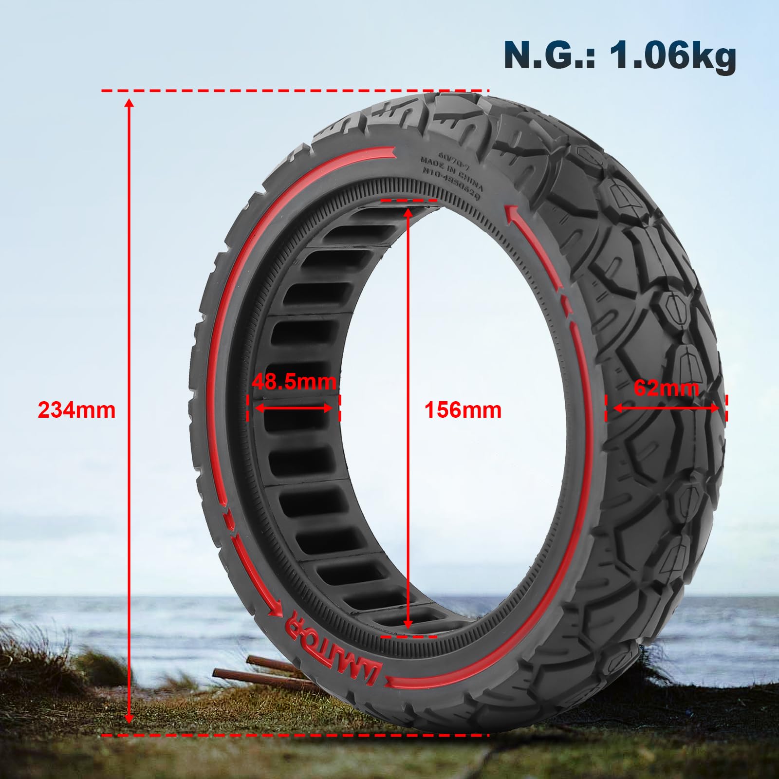 10 Pollici Gomme Piene Monopattino Kugoo M4 Amitor 10x2,5