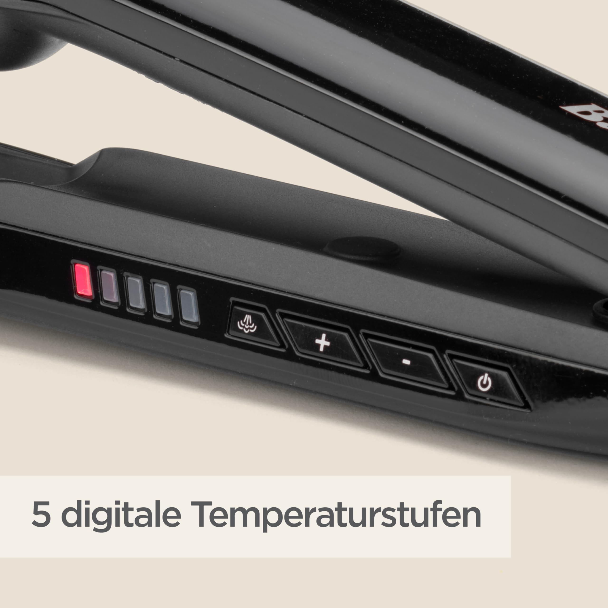 BaByliss Steam Shine – Dampf‑Glätteisen mit XL Turmalin‑Keramikplatten für schnelles, müheloses Glätten, Ionische Anti‑Frizz‑Funktion für glänzendes & geschmeidiges Haar, ST496E
