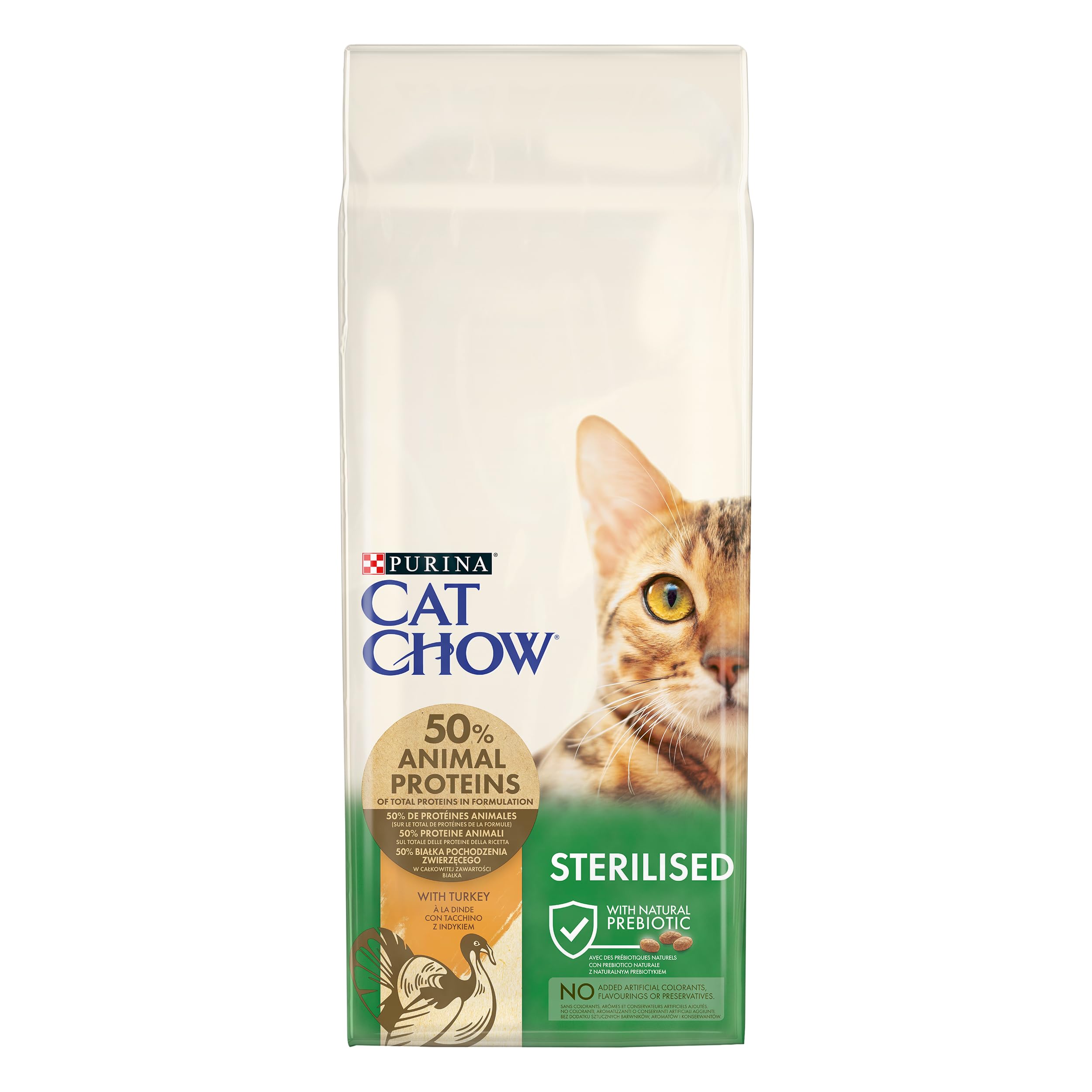 Purina Cat Chow Je Pense Que pour la Dinde stérilisée Adulte, Sac de 15 kg