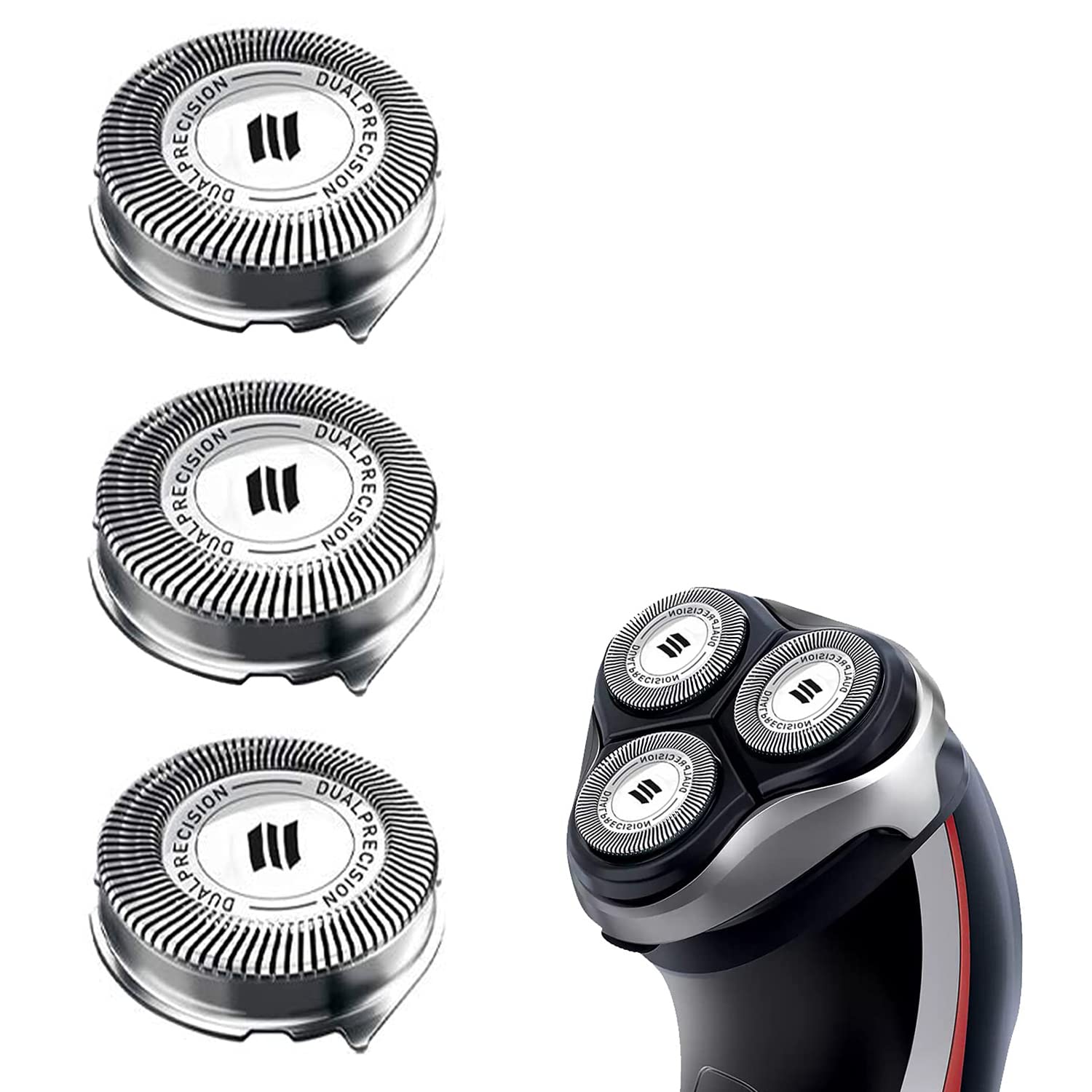 HQ8 Replacement Heads Compatible with Philips Electric Shavers, HQ8 Replacement Razor Blades Fit for Aquatec HQ8 Series Shaving Head, HQ8 Heads Upgraded for PT730 AT880 AT811, 3-Pack