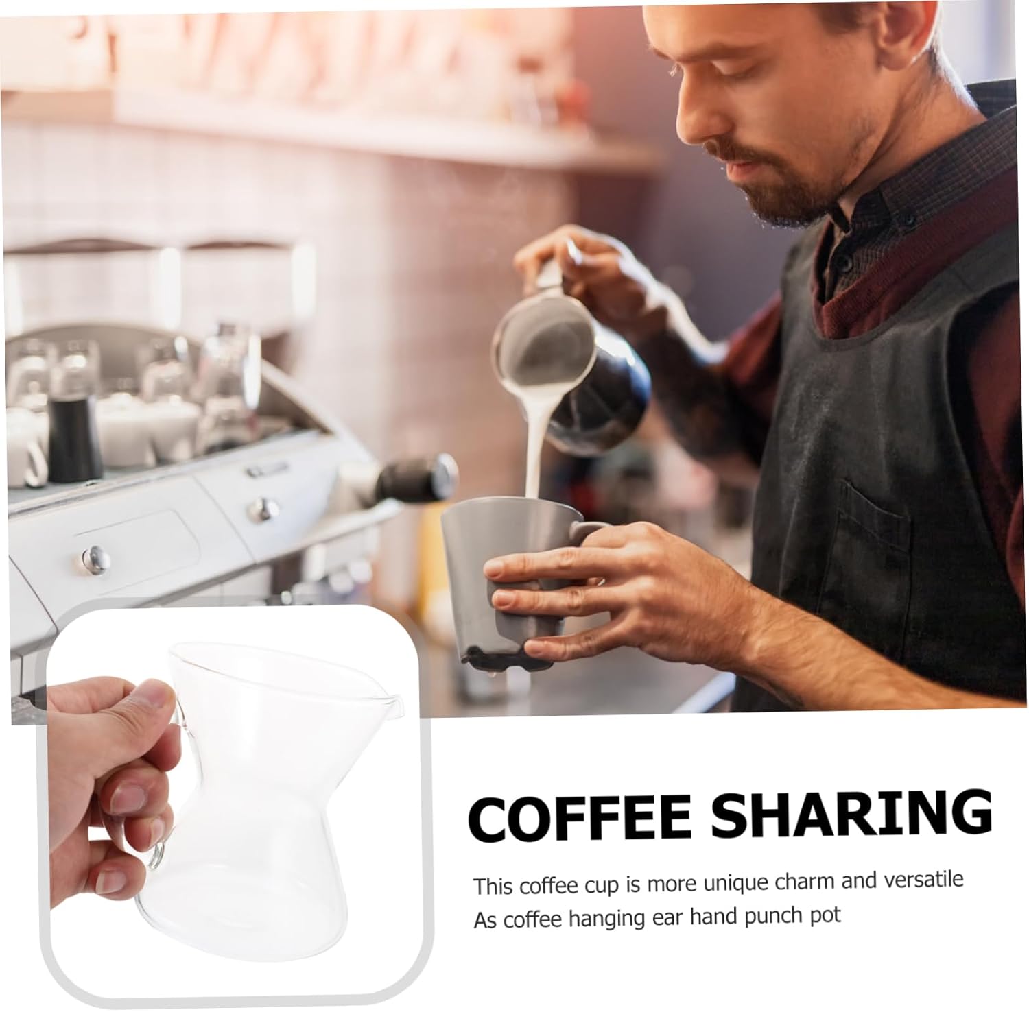COLLBATH Creative Coffee Dispenser with Handle Design Heat Resistant Easy Pouring Coffee Kettle for Home Brewing Stylish and Choice