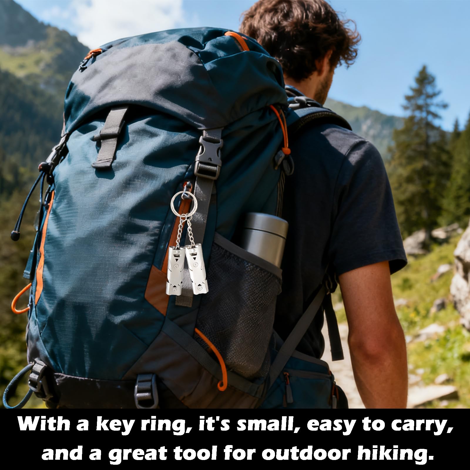 AzureRay Silbato de Emergencia y Silbato Supervivencia - Juego de 2 Silbatos de 150 dB para Actividades al Aire Libre, Supervivencia, con Mosquetón, Ideal para Senderismo, Camping y Emergencias